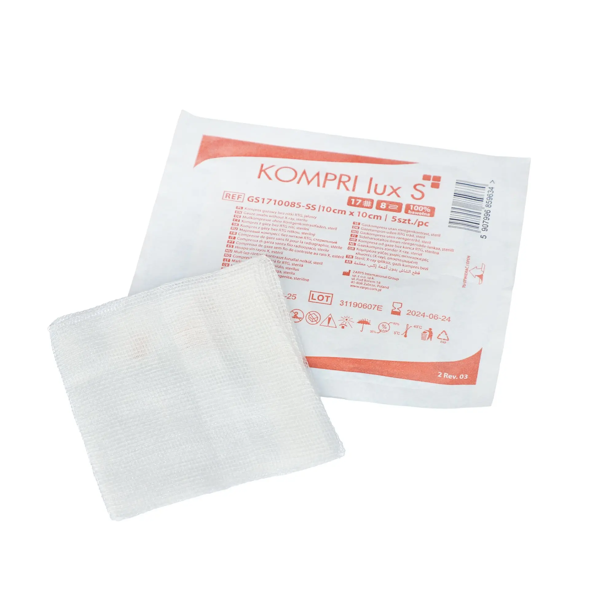 Kompresy gázové sterilné 10x10 cm_5 ks